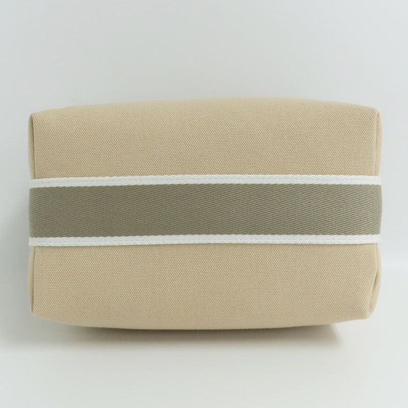 Hermes Brid A Black PM Natural Cotton Canvas Pouch Handbag — view 6