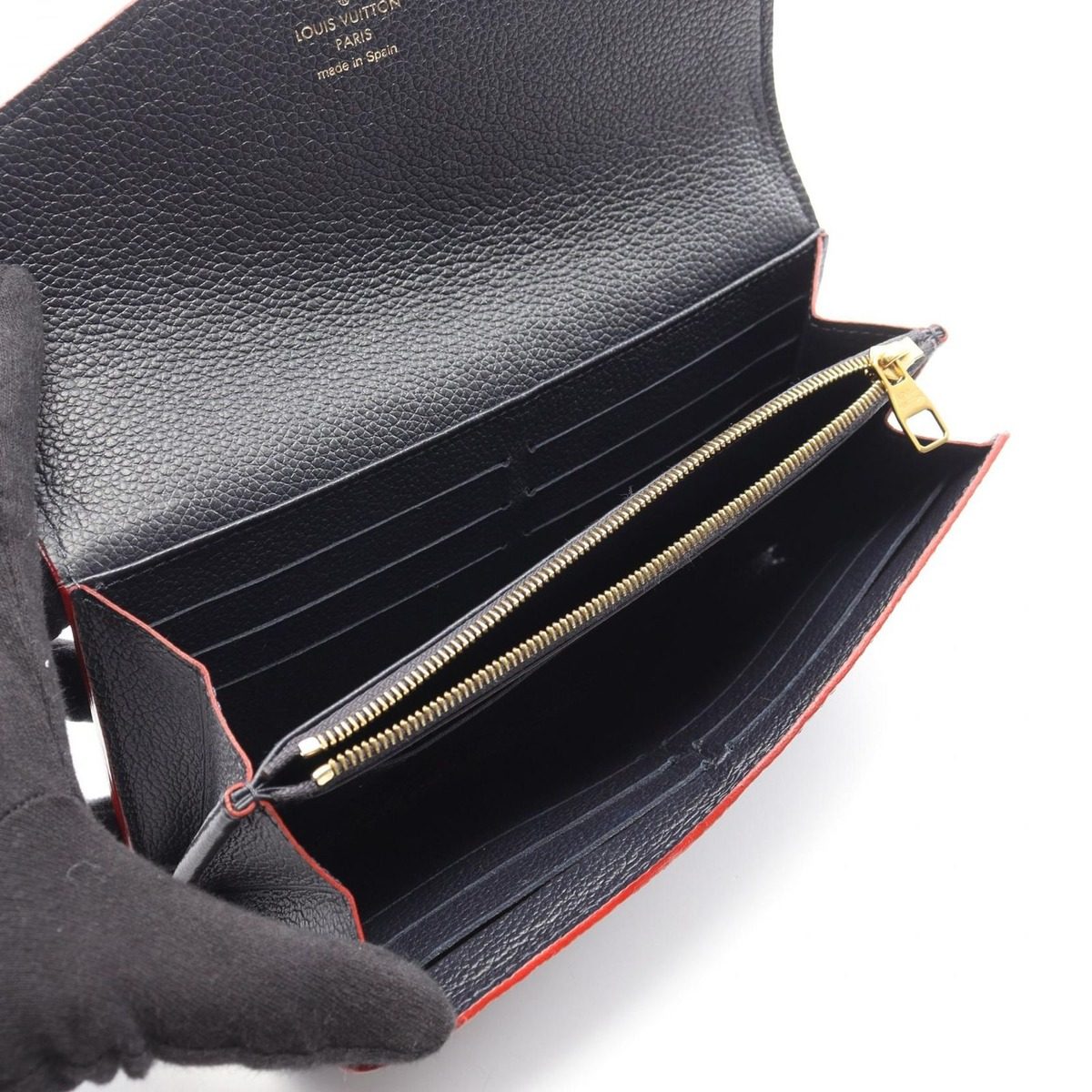 Louis Vuitton Bifold Wallet Portefeuille Sarah Marie Nuit Leather — view 3
