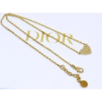 Dior List Necklace Clair D Lune Metal & crystal Logo Gold — view 2