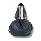 Loewe Drawstring Shape Mini Handbag Anagram Logo Nappa Leather Dark Navy — view 2