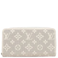 Louis Vuitton Wallet Zippy Leather Mahina Reverse Quartz Silver Zip Around