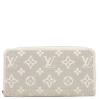 Louis Vuitton Wallet Zippy Leather Mahina Reverse Quartz Silver Zip Around