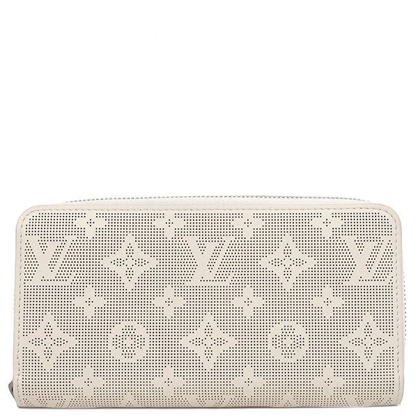 Louis Vuitton Wallet Zippy Leather Mahina Reverse Quartz Silver Zip Around