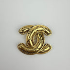 Chanel CC Logo Brooch Gold Vintage — view 2