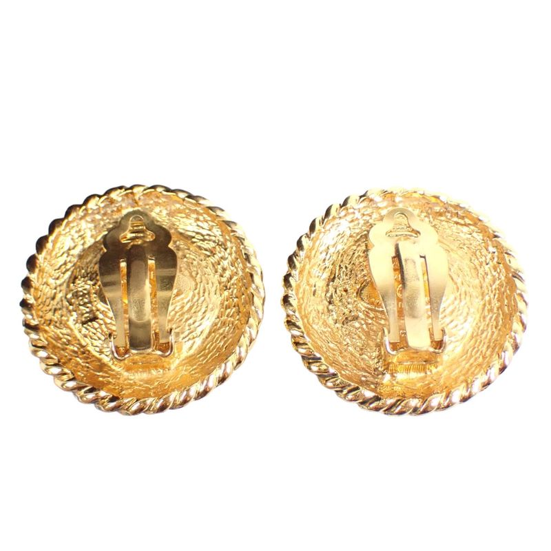 Chanel Engraved Large GP Earrings — view 3