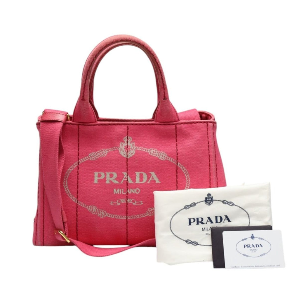 Prada 1 Bg439 Canapa Handbag Mini Tote Bag Pink