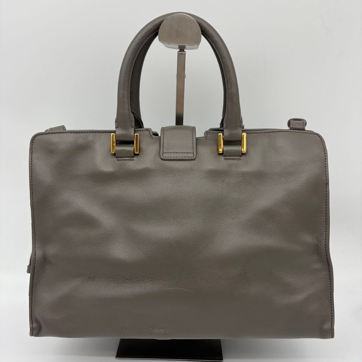 Saint Laurent Paris YSL Yves Baby Cabas Handbag 2-Way Gray — view 4