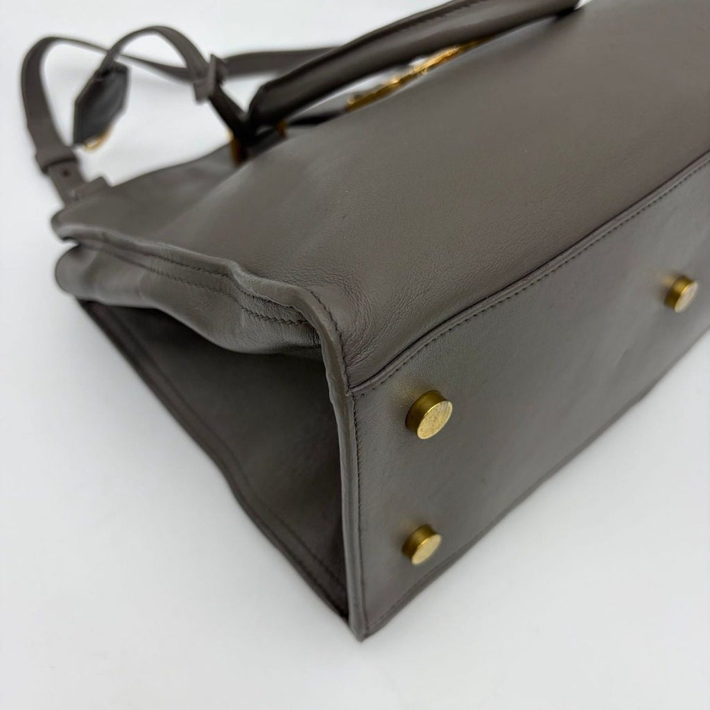 Saint Laurent Paris YSL Yves Baby Cabas Handbag 2-Way Gray — view 8