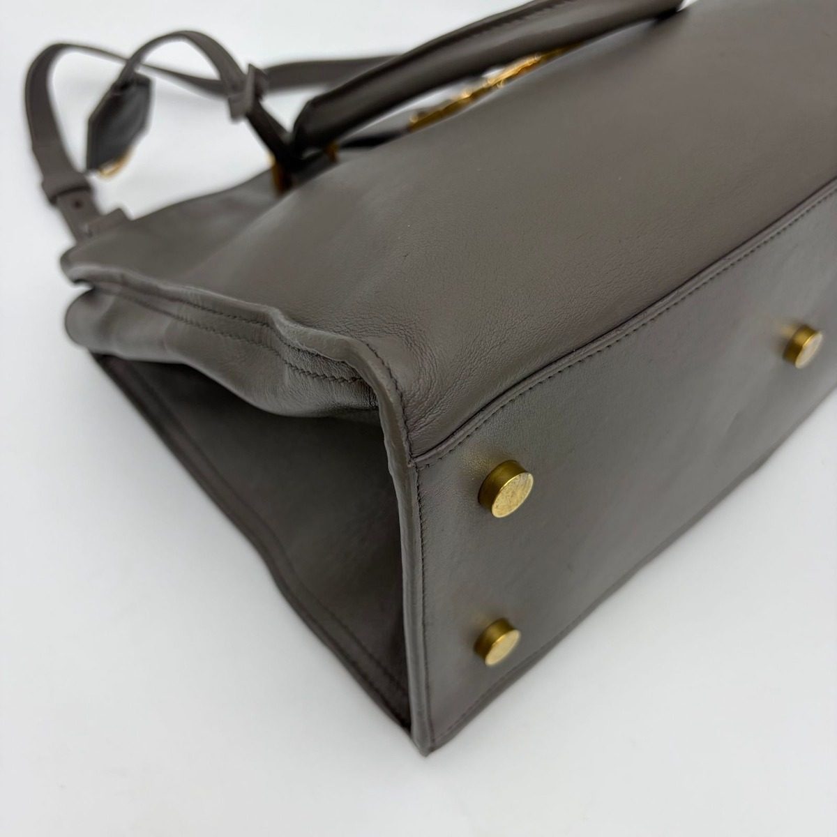 Saint Laurent Paris YSL Yves Baby Cabas Handbag 2-Way Gray — view 8