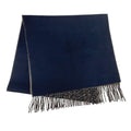Hermes Scarf Cashmere Navy Brown Logo Double Face Shawl