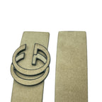 Gucci GG Logo Suede Leather Belt Light Beige Size 75 — view 2