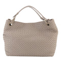Bottega Veneta Intrecciato Garda Tote Leather Light Gray