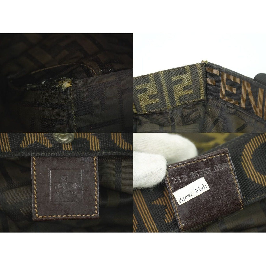 Fendi Zucca Tote Canvas Brown — view 9