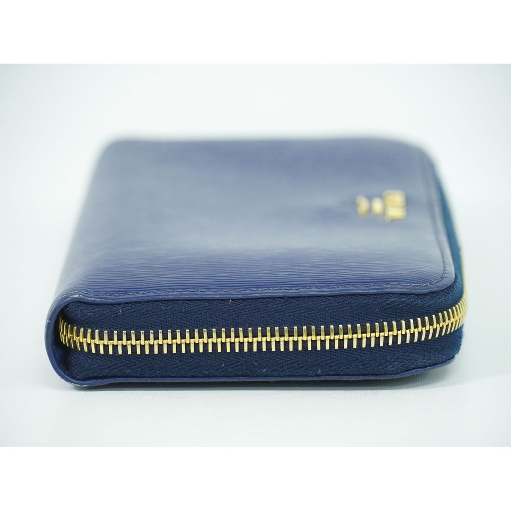 Prada Saffiano Leather Zip Around Wallet Blue — view 4