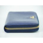 Prada Saffiano Leather Zip Around Wallet Blue — view 4
