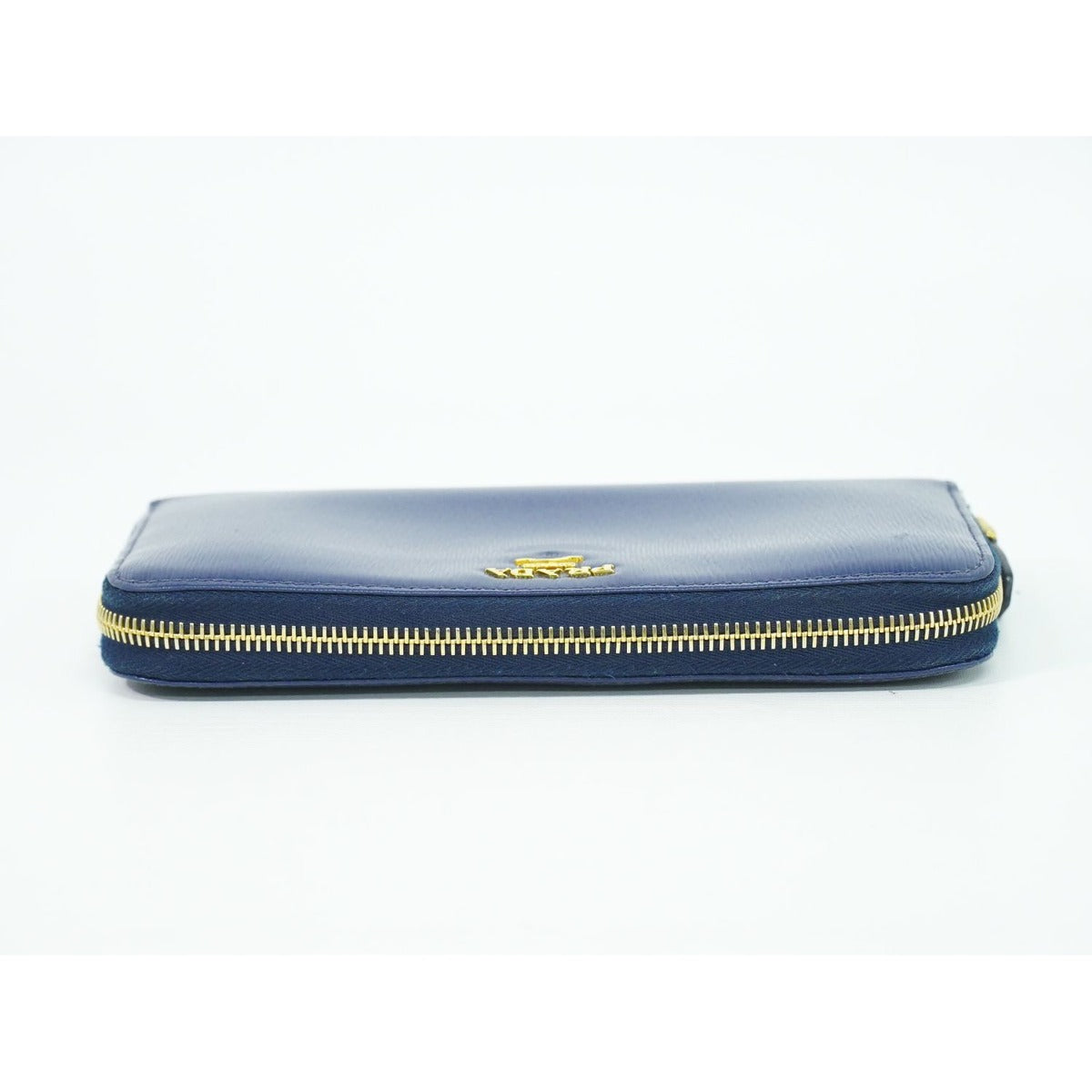 Prada Saffiano Leather Zip Around Wallet Blue — view 5