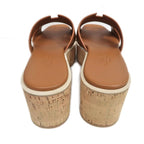 Hermes Eze Sandals Size 39 Leather Cork Natural Thick Sole Shoes — view 7