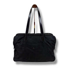Prada Triangle Logo Tote Business Black Tessuto — view 2