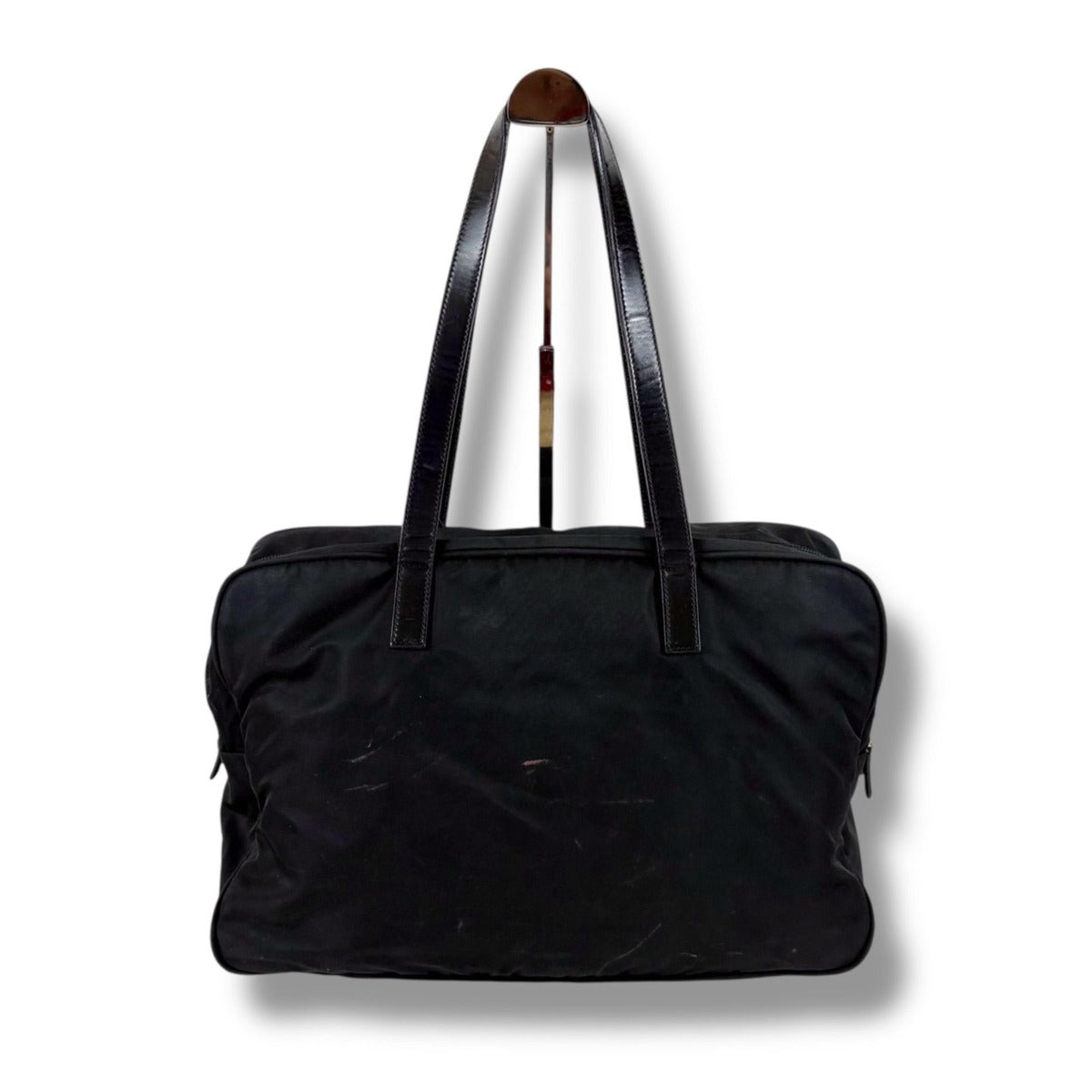 Prada Triangle Logo Tote Business Black Tessuto — view 2