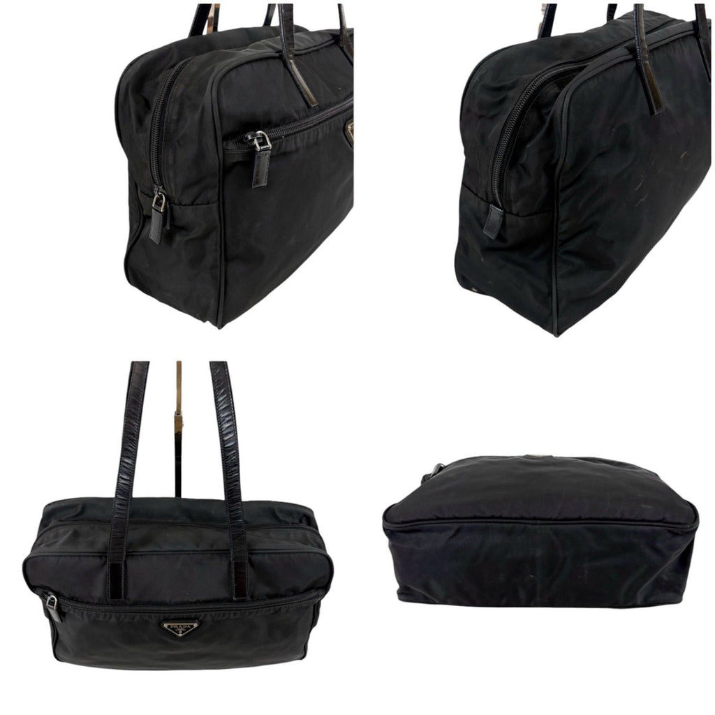 Prada Triangle Logo Tote Business Black Tessuto — view 3