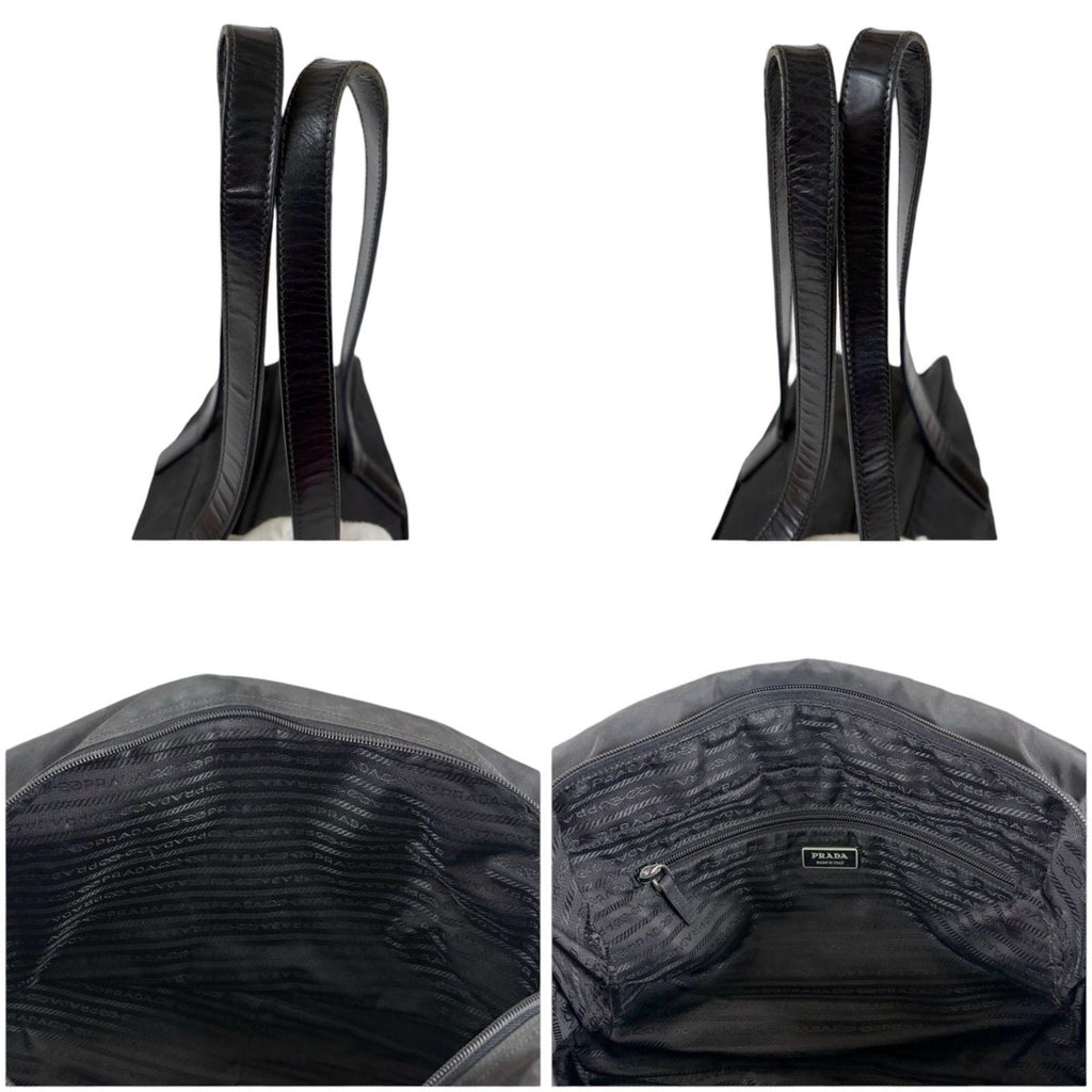 Prada Triangle Logo Tote Business Black Tessuto — view 6