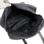 Prada Triangle Logo Tote Business Black Tessuto — view 9