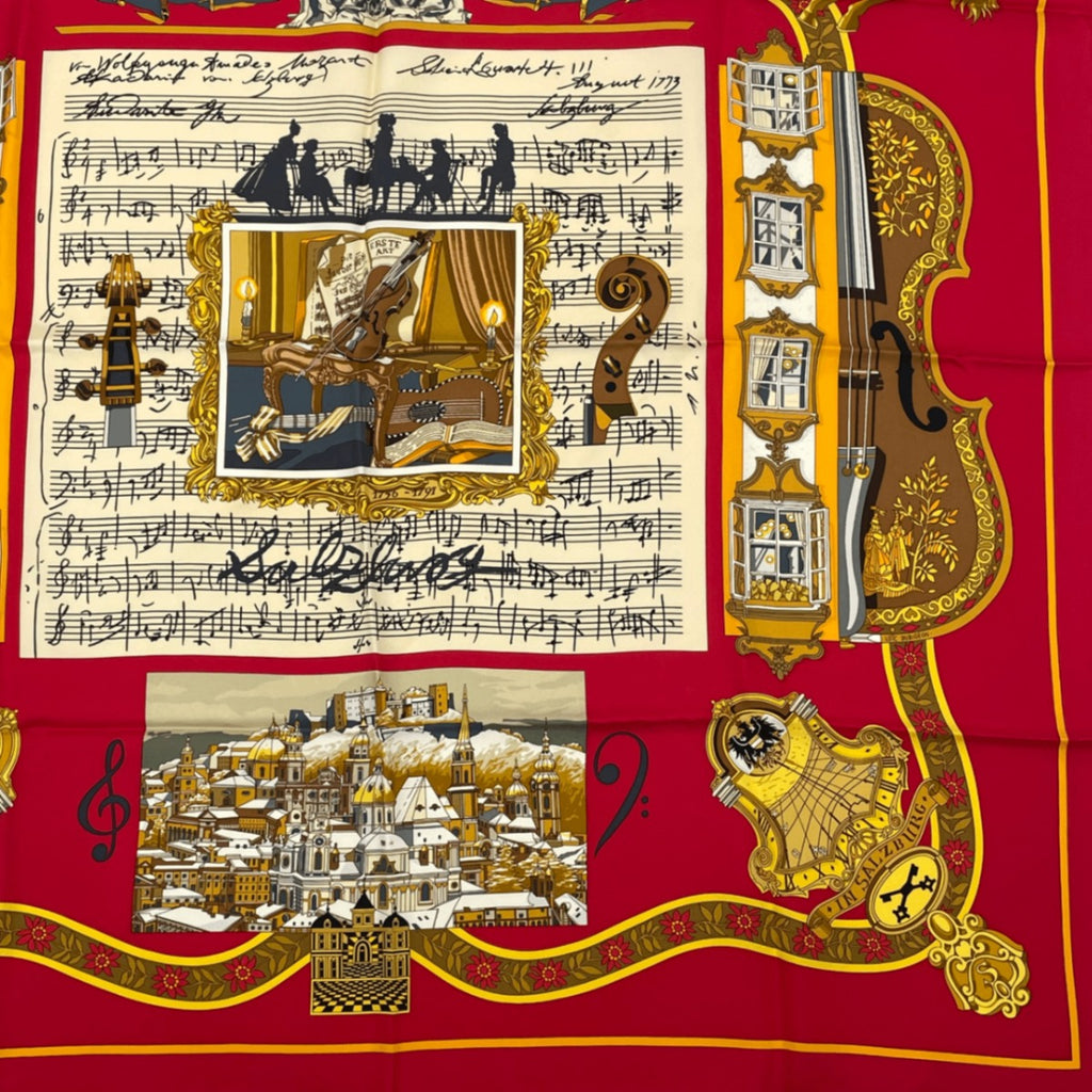 Hermes Carre 90 in Salzburg Red Scarf Silk — view 3