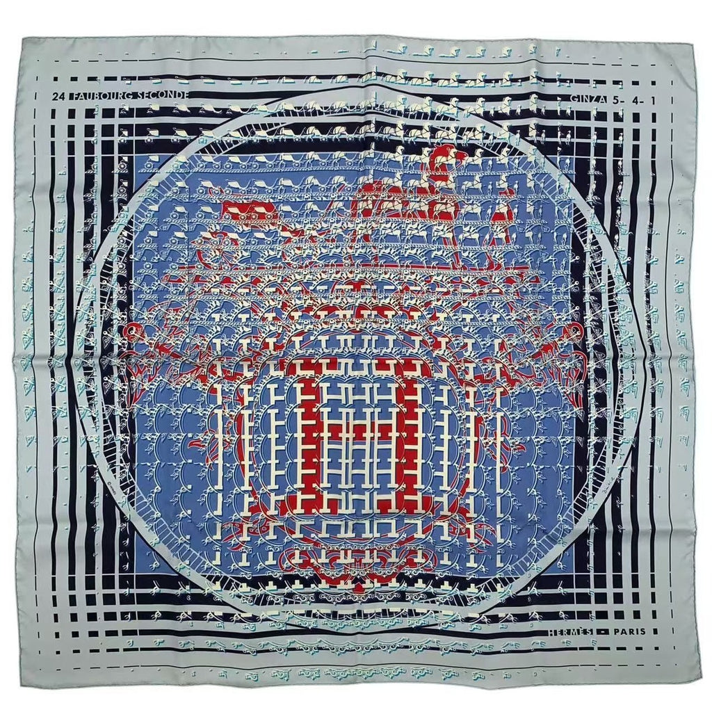 Hermes Carre 90 Scarf Silk 24 Faubourg Seconde Ginza Store — view 2