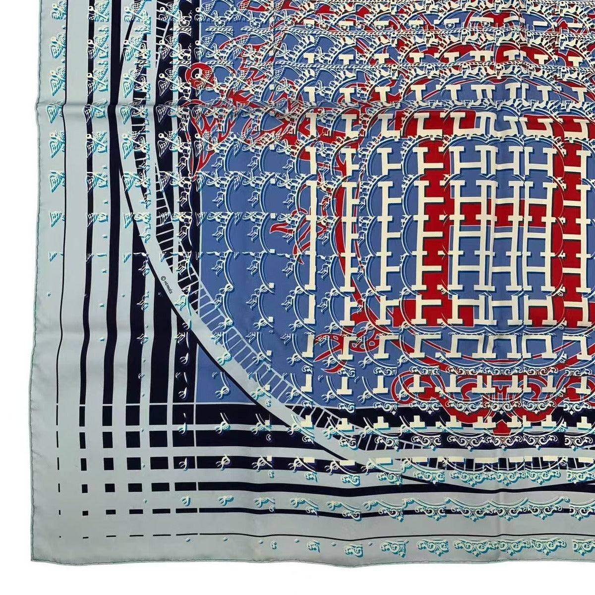 Hermes Carre 90 Scarf Silk 24 Faubourg Seconde Ginza Store — view 5