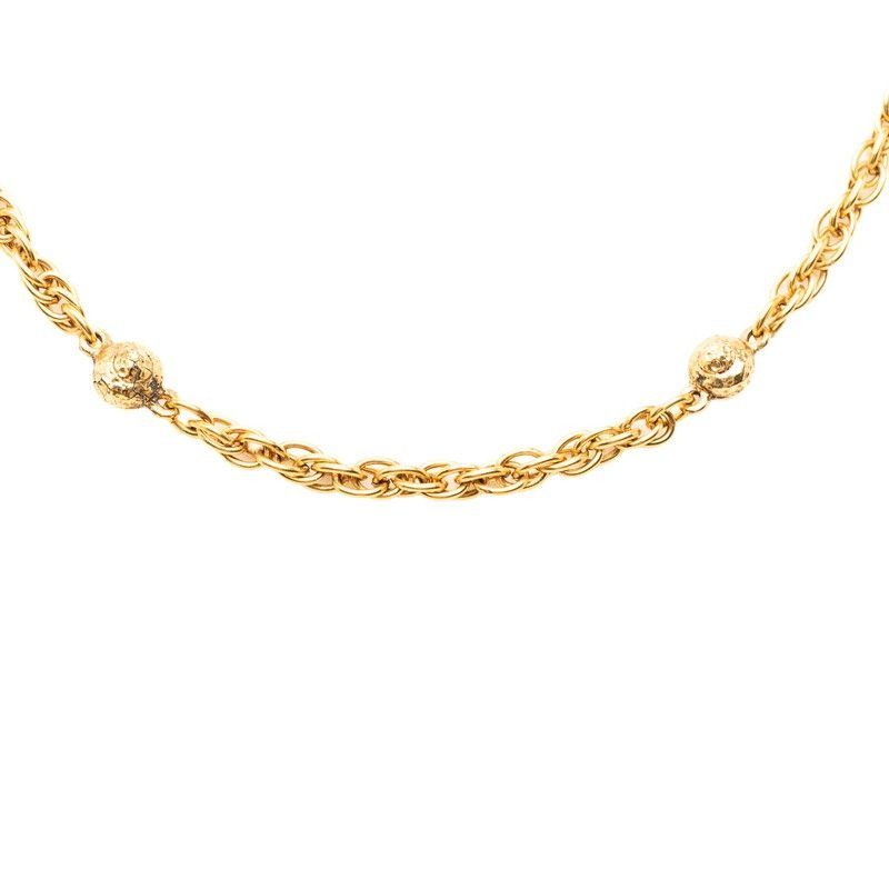 Chanel Long Necklace Gold Plated