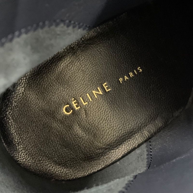 Celine Boots Short Shoes Bang Metal Heel Suede Black Silver — view 7