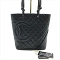 Chanel CC Logo Cambon Leather Tote Black