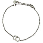 Christian Dior Bracelet Bangle Clair D LUNE CD Logo Metal Rhinestone Silver — view 7