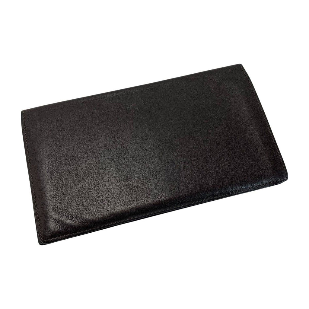 Hermes Citizen Twill Long Silk-in Brown Wallet Billfold Coin Purse None
