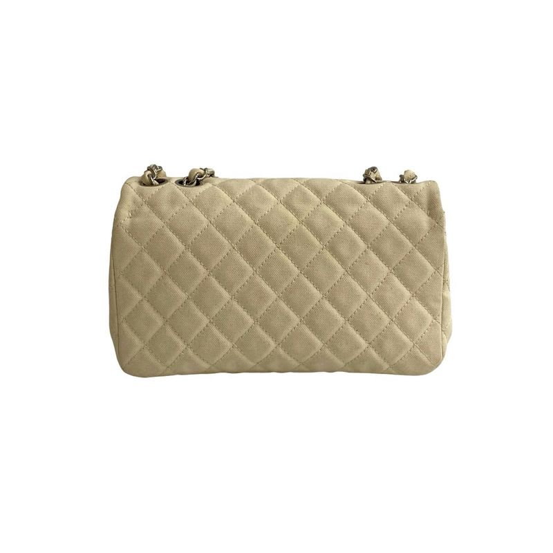 Chanel Cruise Collection Quilted Canvas Shoulder Bag
