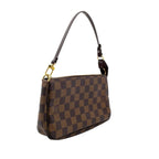 Louis Vuitton Pochette Accessoire Damier Ebene Leather Brown Handbag Gold — view 2