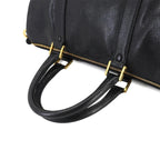 Chanel Caviar Leather Large Bowler Bag Travel Duffle Black CC Tote