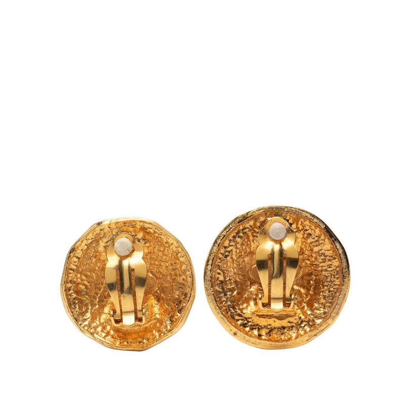Chanel Quilted Coco Mark Gold Plated Earrings — view 3