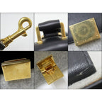 Celine Trapeze Handbag Leather Felt Black Gray Gold — view 8