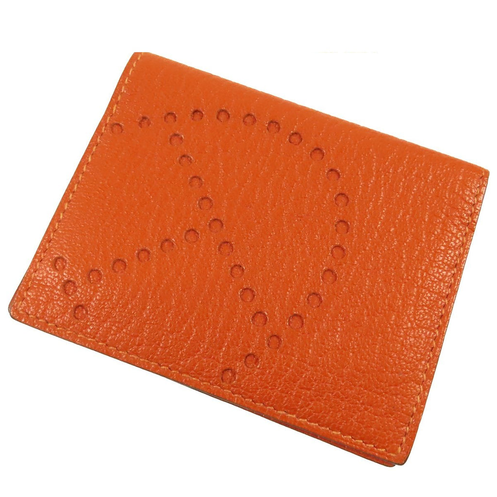 Hermes Evelyne Orange Chevre Card Case
