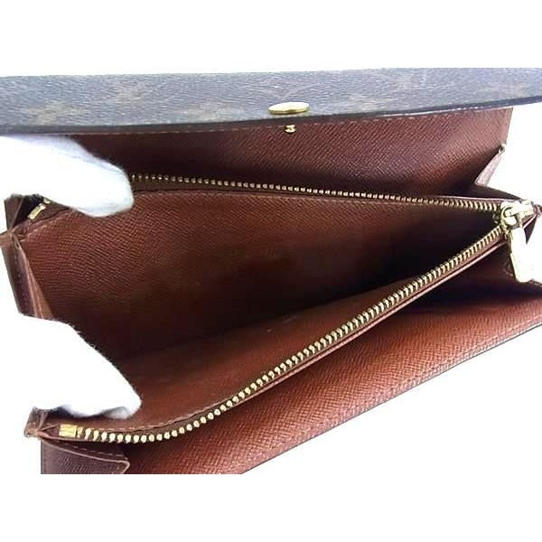 Louis Vuitton Long Wallet Monogram Pochette Porte Monet Cles Di Brown — view 6