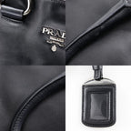 Prada Logo Ws7654 Leather Black Tote Bag — view 8