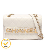 Chanel Chain Shoulder Bag Crossbody Gold Single Flap Double Quilted