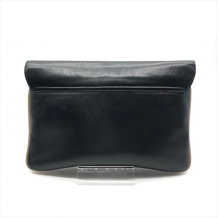 Celine Carriage Vintage Leather Clutch Black — view 2