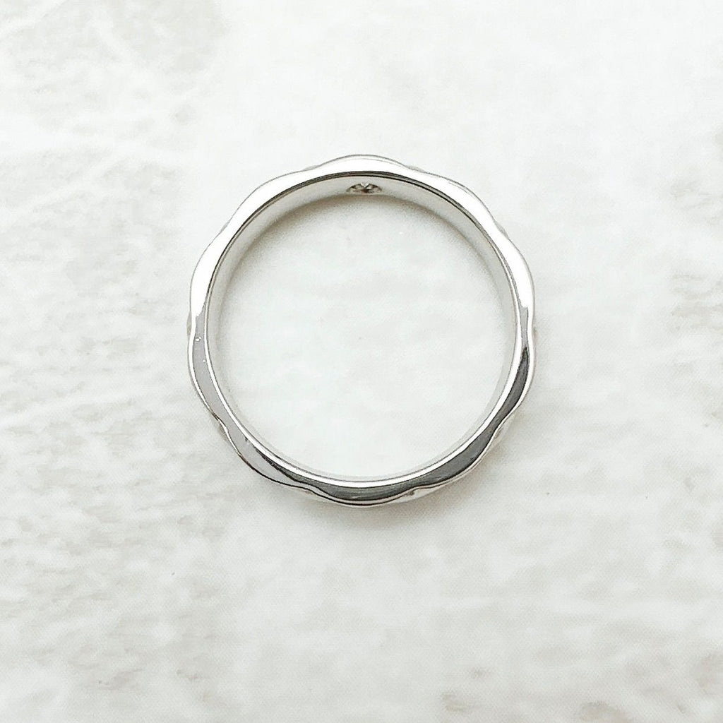 Chanel Quilted Diamond Platinum Ring 49 — view 7