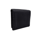 Prada Nylon Saffiano Leather Black Trifold Wallet Silver — view 2