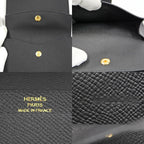 Hermes Bearn Mini Bifold Wallet Black Gold Hardware Veau Epsom Noir — view 9