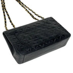 Authentic CHANEL Jumbo Maxi XL 24K Gold Flap Bag Lambskin Chain Shoulder Black — view 7
