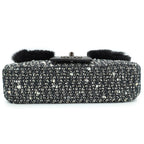 CHANEL Coco Chain Shoulder Handbag Tweed Fur Lizard Leather Black — view 7