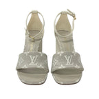 Louis Vuitton Silhouette Line Monogram Sandals Shoes Canvas Leather Light Gray — view 2